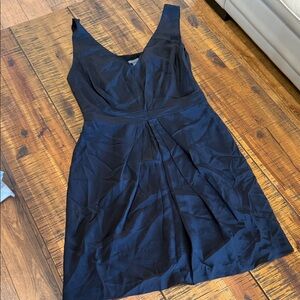 Armani Exchange Black Sleeveless V-Neck Mini Dress 100 % silk